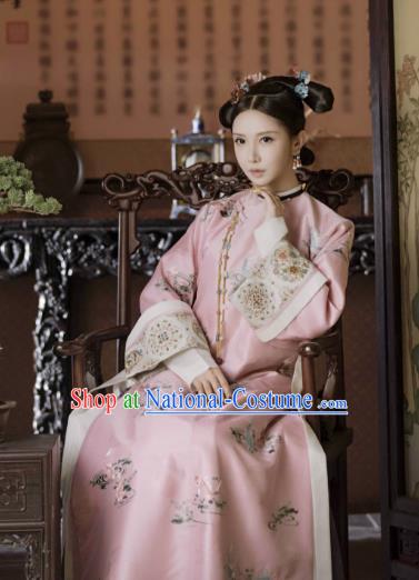 Chinese Ancient Drama Story of Yanxi Palace Qing Dynasty Manchu Imperial Consort Embroidered Costumes for Women