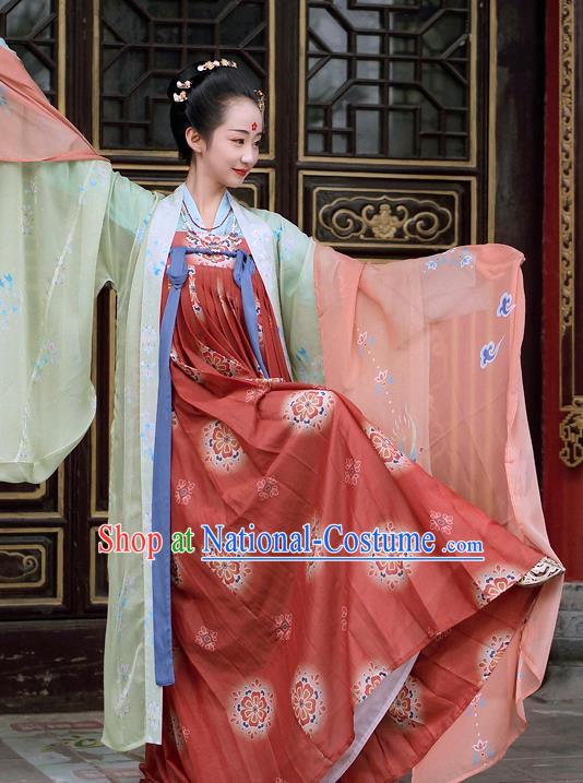 Chinese Tang Dynasty Imperial Concubine Costume Ancient Fairy Hanfu Dress for Women