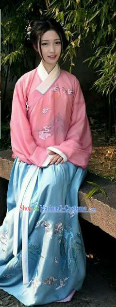 Chinese Ancient Palace Lady Hanfu Han Dynasty Imperial Concubine Queen Embroidered Historical Costumes