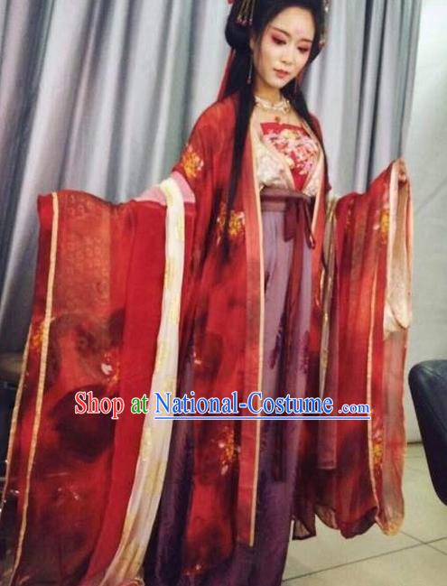 Chinese Ancient Palace Lady Hanfu Han Dynasty Imperial Concubine Queen Embroidered Historical Costumes