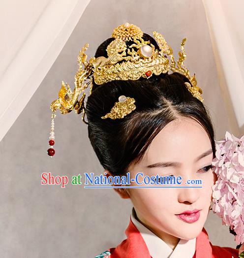 Chinese Traditional Hair Accessories Ancient Empress Hairpins Headwear Complete Set for Women