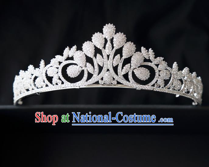 Top Grade Wedding Baroque Bride Hair Accessories Princess Zircon Royal Crown for Women