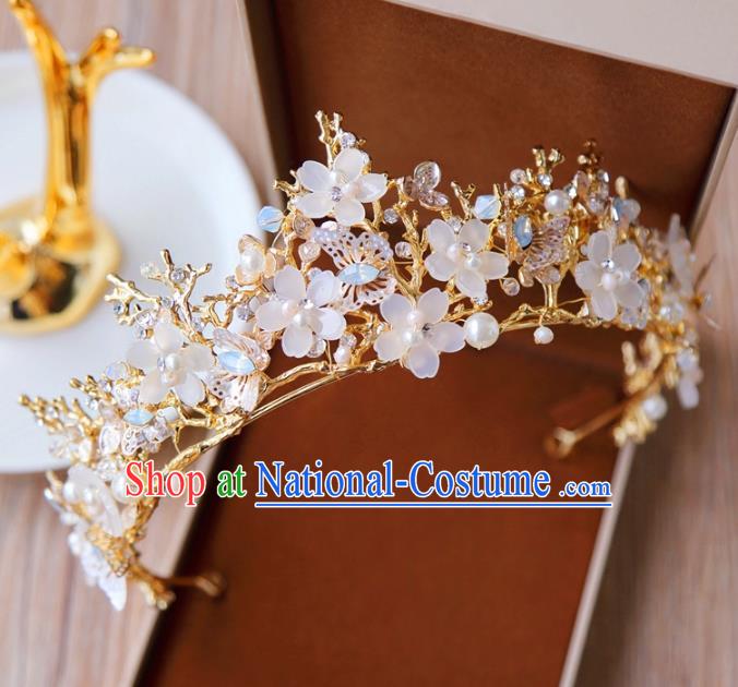 Top Grade Wedding Bride Hair Accessories Princess Flowers Hair Clasp Royal Crown for Women