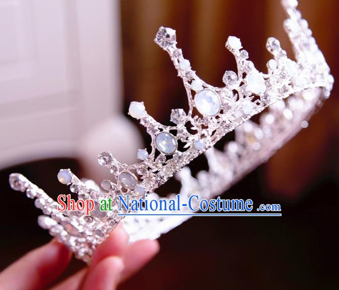 Top Grade Wedding Bride Hair Accessories Princess Hair Clasp Opal Royal Crown for Women