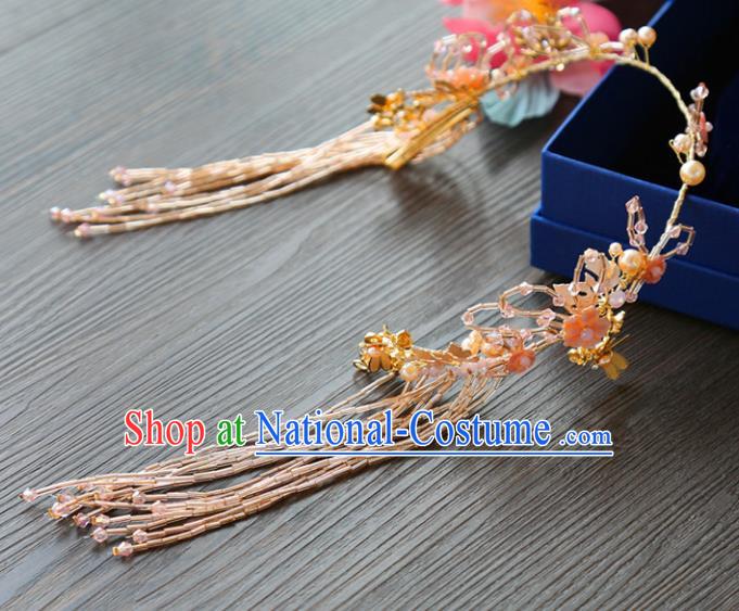 Handmade Wedding Hair Accessories Bride Tassel Hair Clasp for Women