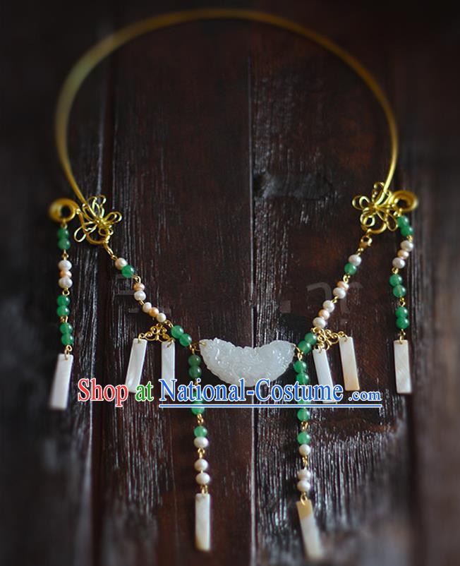 Top Grade Wedding Bride Jewelry Accessories Chinese Hanfu Jade Necklace for Women