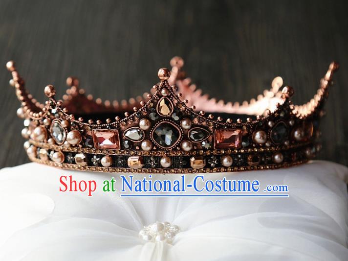 Top Grade Wedding Bride Hair Accessories Baroque Palace Queen Royal Crown for Women