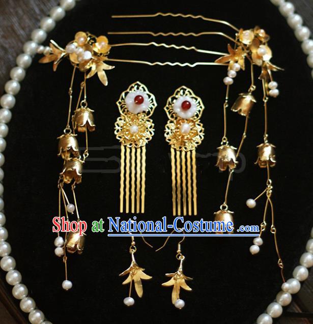 Top Grade Chinese Wedding Hair Accessories Ancient Bride Hairpins Hair Combs Complete Set for Women