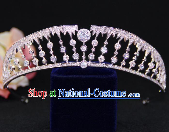 Top Grade Wedding Bride Hair Accessories Baroque Palace Princess Zircon Royal Crown for Women