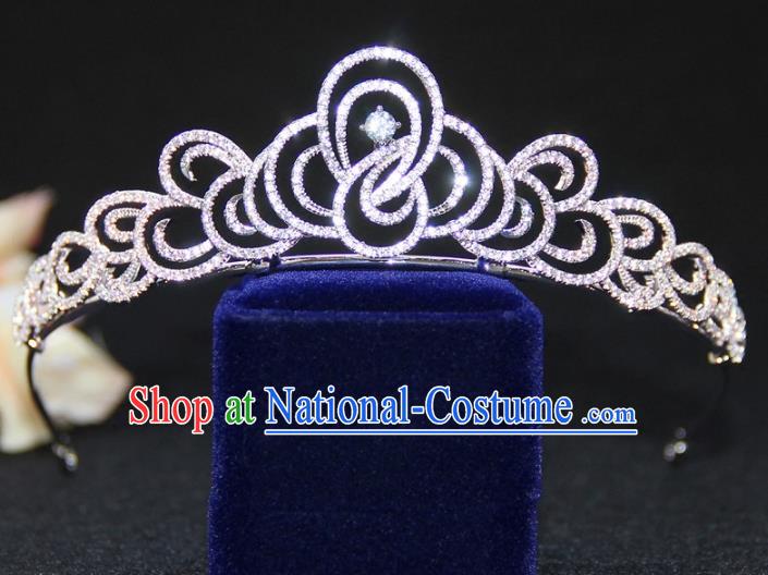 Top Grade Baroque Queen Zircon Royal Crown Wedding Bride Hair Accessories for Women