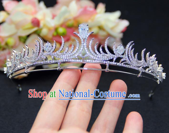 Top Grade Baroque Queen Royal Crown Wedding Bride Zircon Hair Accessories for Women