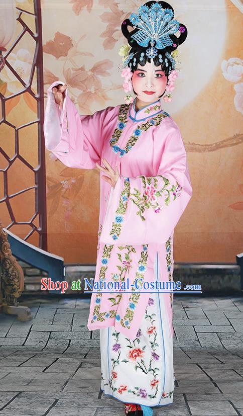 Professional Chinese Beijing Opera Costumes Ancient Huangmei Opera Actress Pink Clothing for Adults