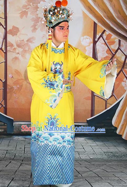 Traditional China Beijing Opera Costume Gifted Scholar Embroidered Robe and Hat Ancient Chinese Peking Opera Embroidery Clothing