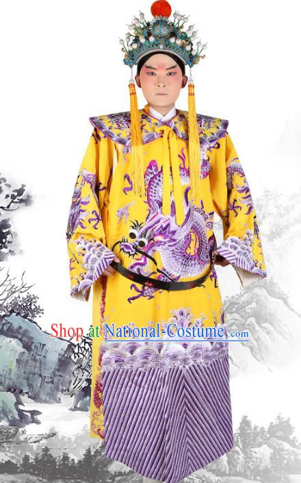 Professional Chinese Beijing Opera Costumes Peking Opera Emperor Yellow Dragon Robe for Adults