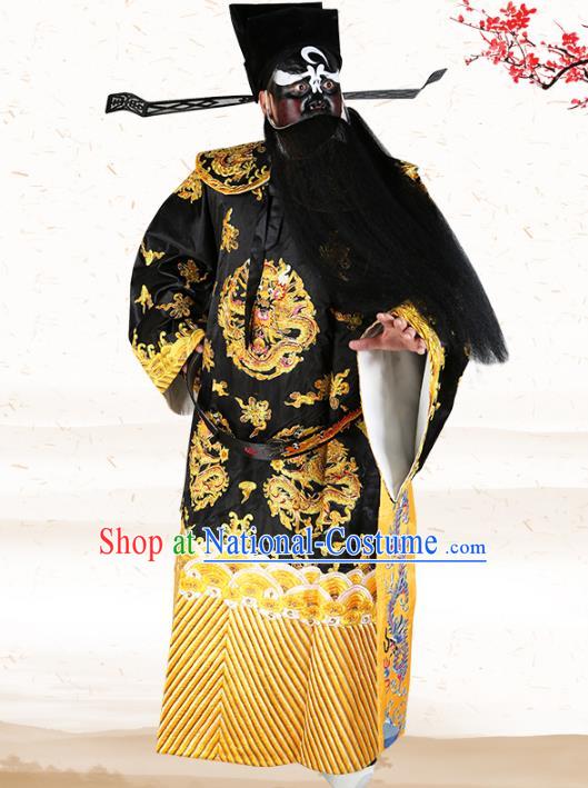 Professional Chinese Peking Opera Prime Minister Costume Bao Zheng Gwanbok Robe and Hat for Adults