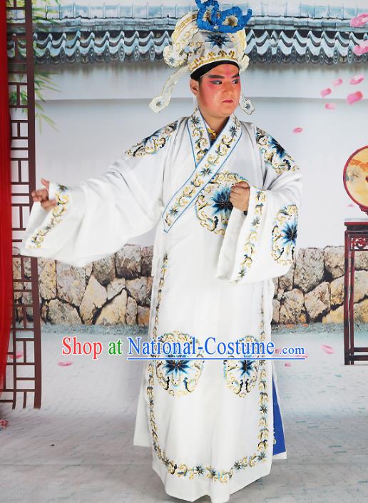 Professional Chinese Peking Opera Niche Costume Beijing Opera Scholar Robe and Hat for Adults