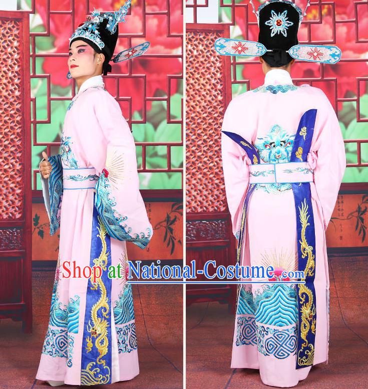 Traditional China Beijing Opera Costume Gifted Scholar Embroidered Robe and Hat Ancient Chinese Peking Opera Embroidery Clothing