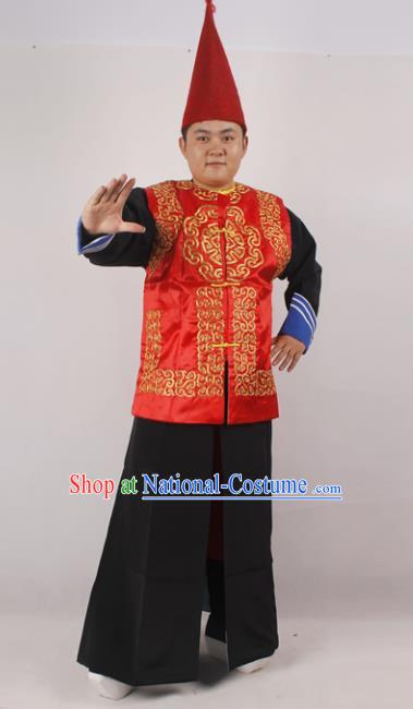 Professional Chinese Peking Opera Hamal Costume Beijing Opera Takefu Clothing and Hat for Adults