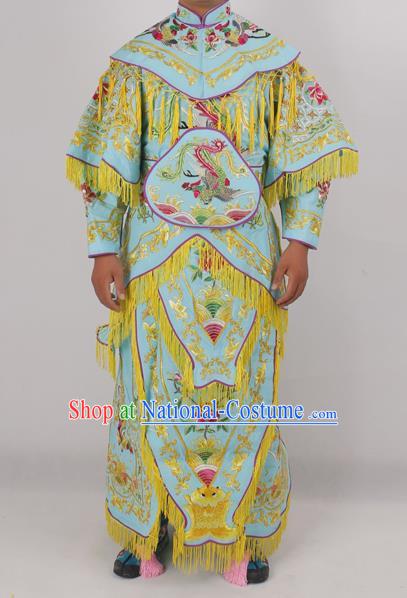 Chinese Peking Opera Blues Green Costume Ancient Female Warriors Embroidered Clothing for Adults