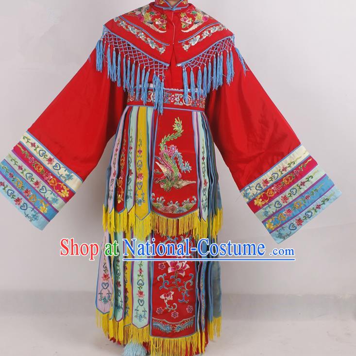 Chinese Peking Opera Diva Red Costume Ancient Imperial Consort Embroidered Clothing for Adults