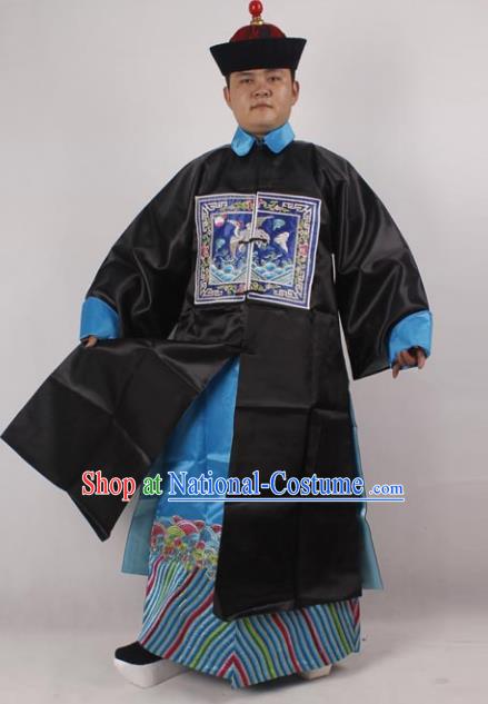 Professional Chinese Peking Opera Costume Qing Dynasty Prime Minister Embroidered Clothing and Hat for Adults