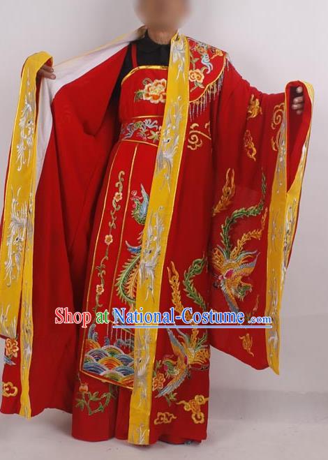 Professional Chinese Peking Opera Costumes Ancient Empress Embroidered Red Clothing for Adults