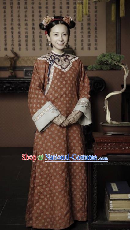 Story of Yanxi Palace Chinese Qing Dynasty Court Maid Costumes and Headpiece Complete Set