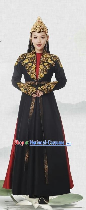 Chinese Ancient Story of Yanxi Palace Qing Dynasty Minority Princess Costumes and Headpiece Complete Set