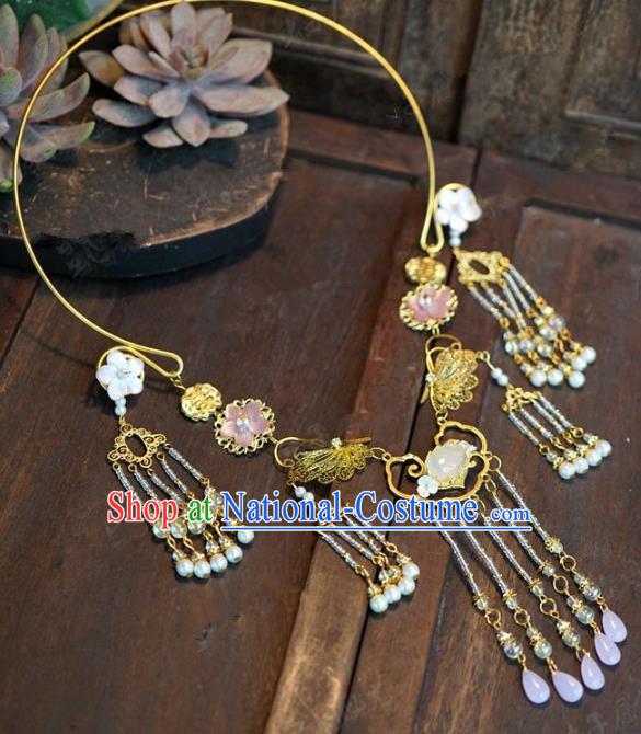 Chinese Handmade Necklace Ancient Bride Hanfu Necklet Jewelry Accessories for Women