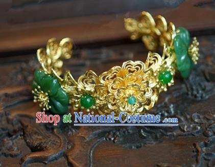 Top Grade Chinese Handmade Jewelry Accessories Ancient Palace Lady Hanfu Jade Bracelet for Women