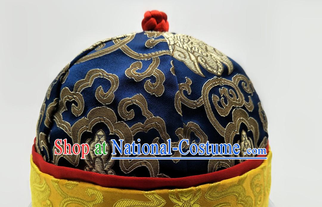 Chinese Traditional Handmade Silk Brocade Princess Hat for Men