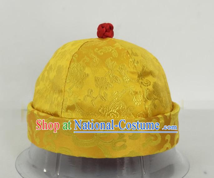 Chinese Ancient Style Handmade Qing Dynasty Emperor Conical Hat for Sale