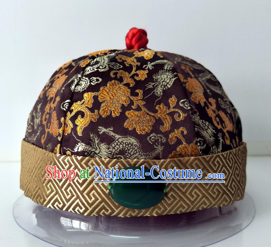 Chinese Ancient Style Handmade Qing Dynasty Emperor Conical Hat for Sale