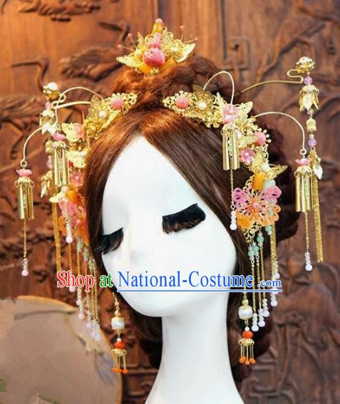 Chinese Ancient Handmade Bride Hair Clips Hanfu Hairpins Wedding Hair Accessories for Women