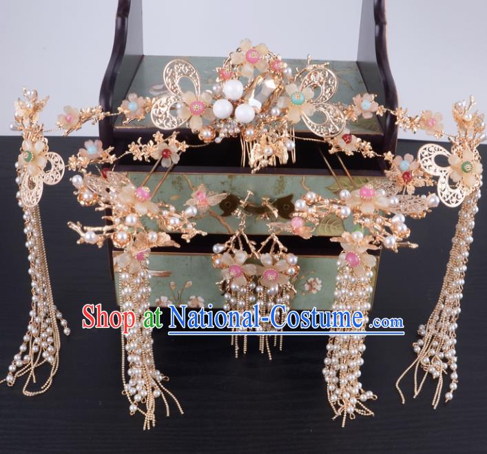 Chinese Ancient Handmade Xiuhe Suit Phoenix Coronet Palace Lady Hairpins Hair Accessories for Women