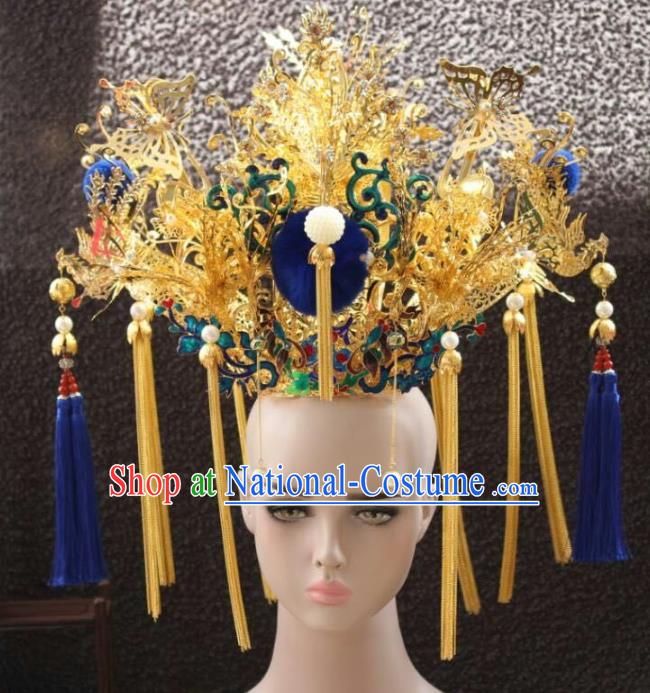 Chinese Ancient Handmade Qing Dynasty Manchu Princess Phoenix Coronet Hairpins Hair Accessories for Women