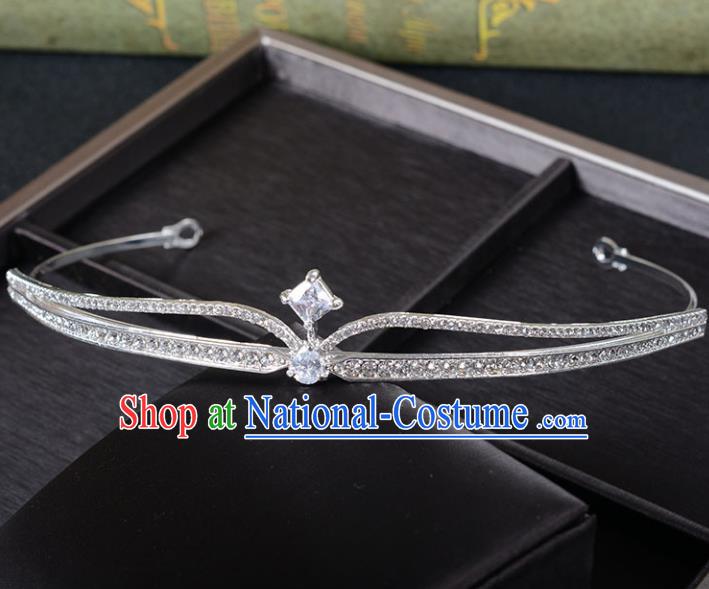 Handmade Baroque Bride Zircon Royal Crown Wedding Hair Jewelry Accessories for Women