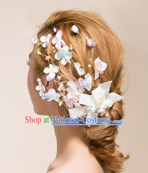 Handmade Baroque Bride Flowers Hair Stick Wedding Hair Jewelry Accessories for Women