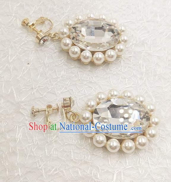 Top Grade Handmade Wedding Jewelry Accessories Bride Crystal Pearls Earrings for Women