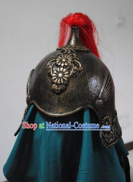 Ancient Cosplay Chinese Three Kingdoms Period General Iron Helmet Hat for Men