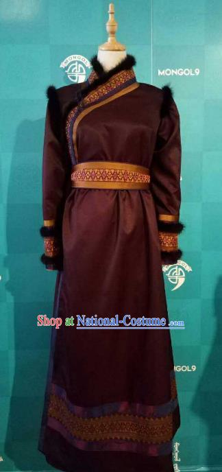 Chinese Traditional Mongolian Folk Dance Clothing China Mongol Nationality Costume for Women