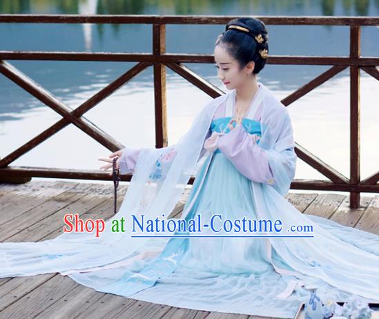 Chinese Ancient Palace Lady Hanfu Han Dynasty Imperial Concubine Queen Embroidered Historical Costumes