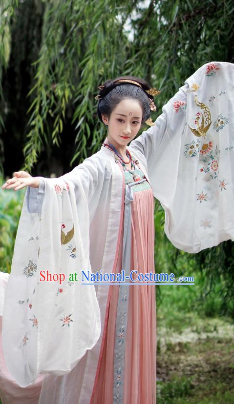 Chinese Ancient Palace Lady Hanfu Han Dynasty Imperial Concubine Queen Embroidered Historical Costumes