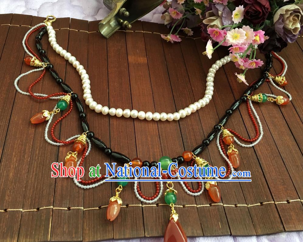 Chinese Traditional Jewelry Accessories Ancient Hanfu Pearls Necklace for Women