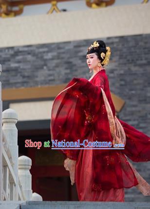 Chinese Ancient Palace Lady Hanfu Han Dynasty Imperial Concubine Queen Embroidered Historical Costumes