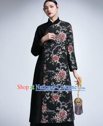 Chinese Traditional Tang Suit Woolen Cheongsam China National Coat Qipao Dress for Women