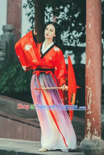 Chinese Jin Dynasty Palace Princess Hanfu Dress Ancient Fairy Costume for Women