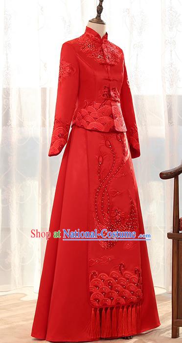 Traditional Chinese Wedding Costumes Traditional Xiuhe Suits Ancient Chinese bridal Full Dress