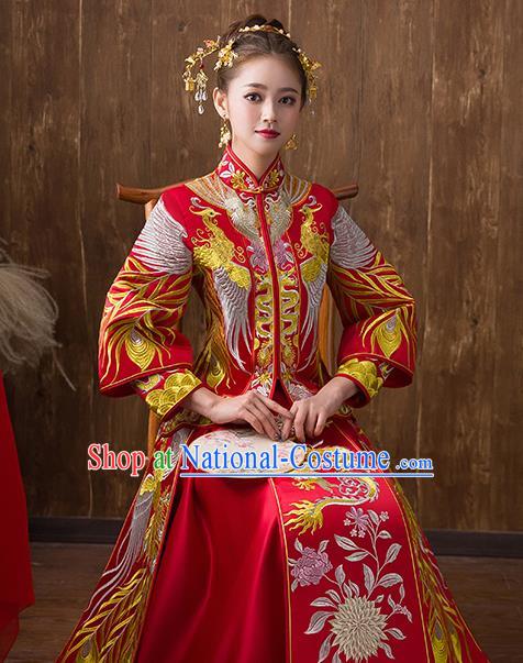 Traditional Chinese Wedding Costumes Traditional Xiuhe Suits Ancient Chinese bridal Full Dress