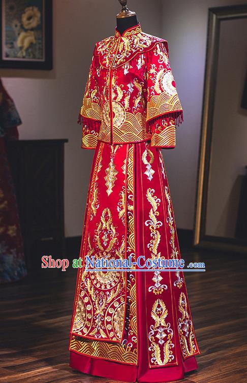 Traditional Chinese Wedding Costumes Traditional Xiuhe Suits Ancient Chinese bridal Full Dress